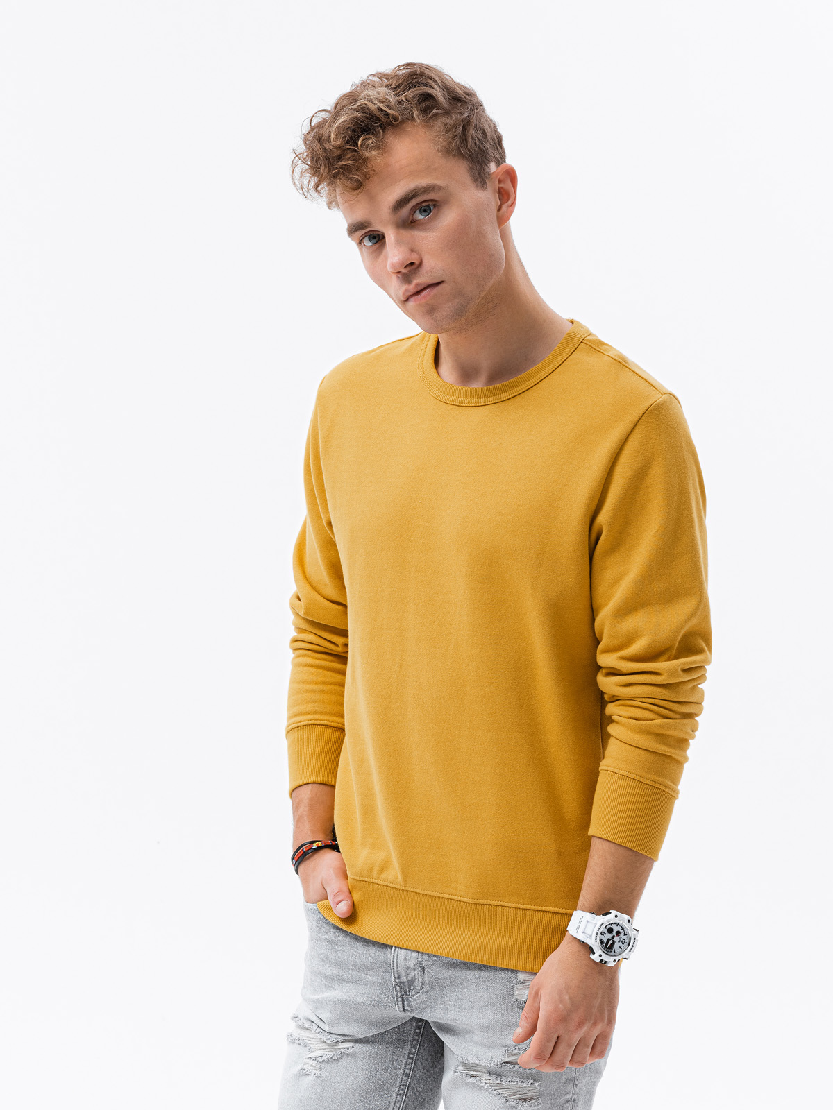 Mustard sweatshirt mens best sale