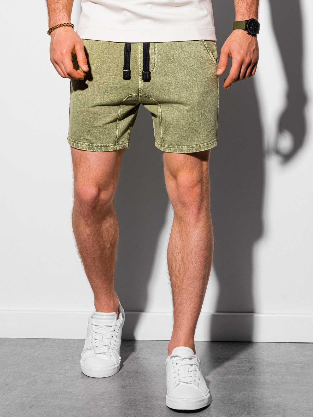 olive sweat shorts