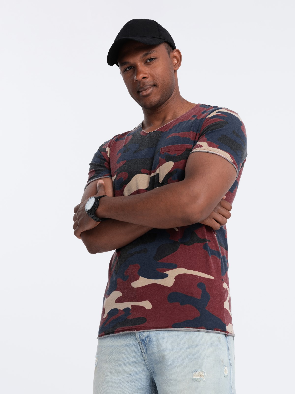 Men's t-shirt - blue-camo S1616   - Men's clothing online