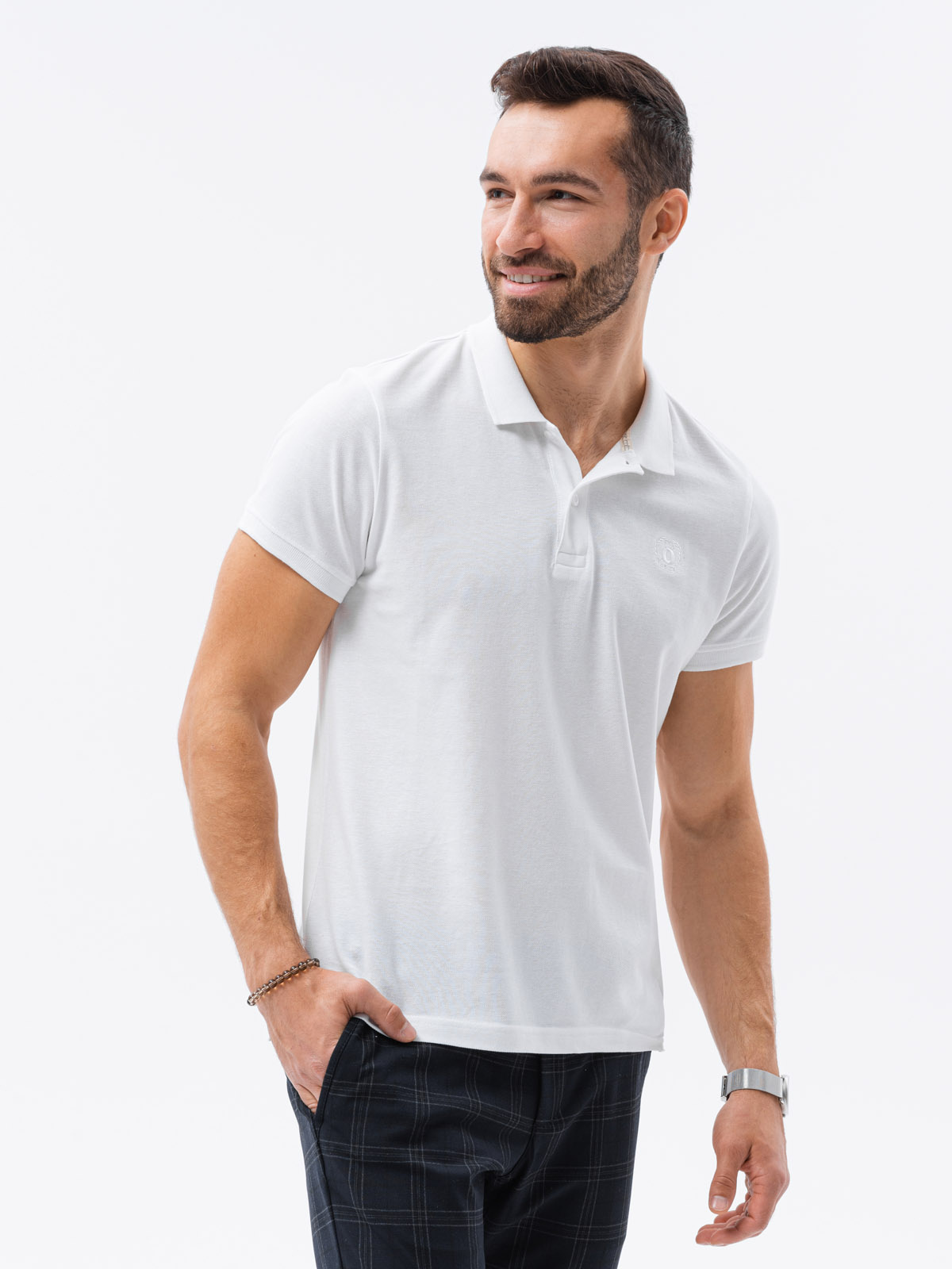 Men's t-shirt polo - white 3-pack Z28 | Ombre.com - Men's clothing online