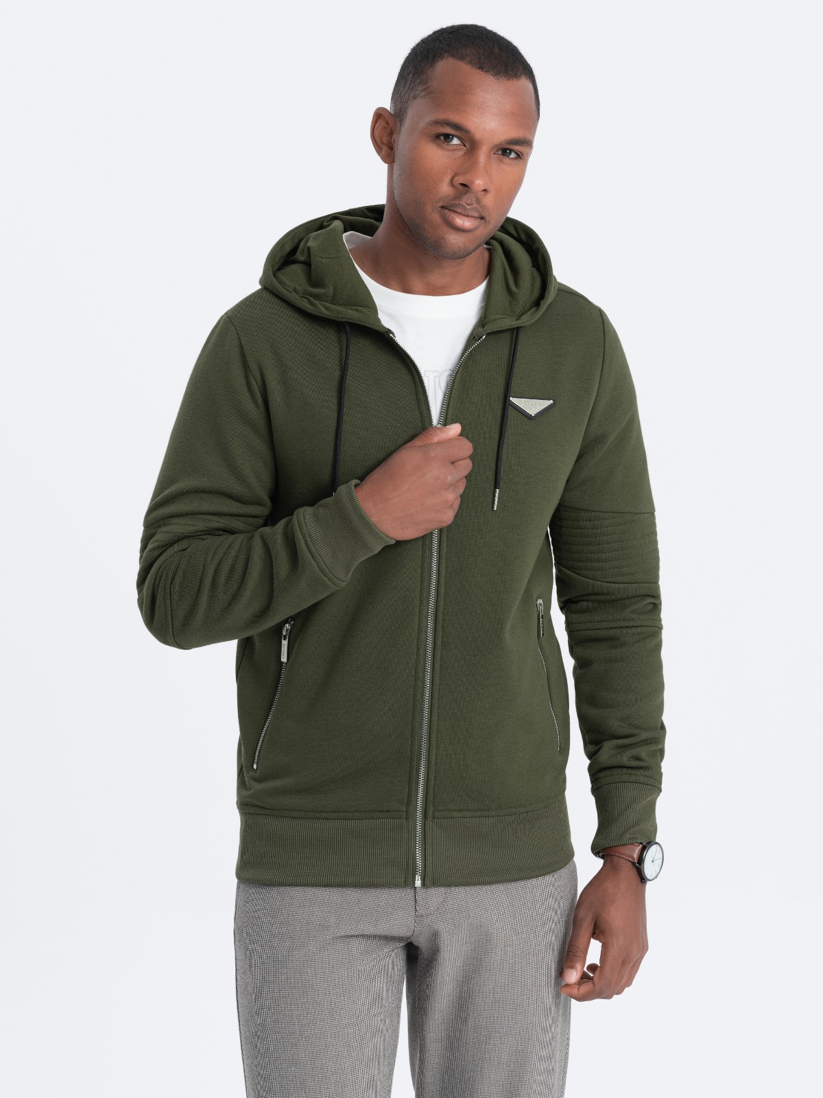 Mens zip up on sale sweatshirt no hood