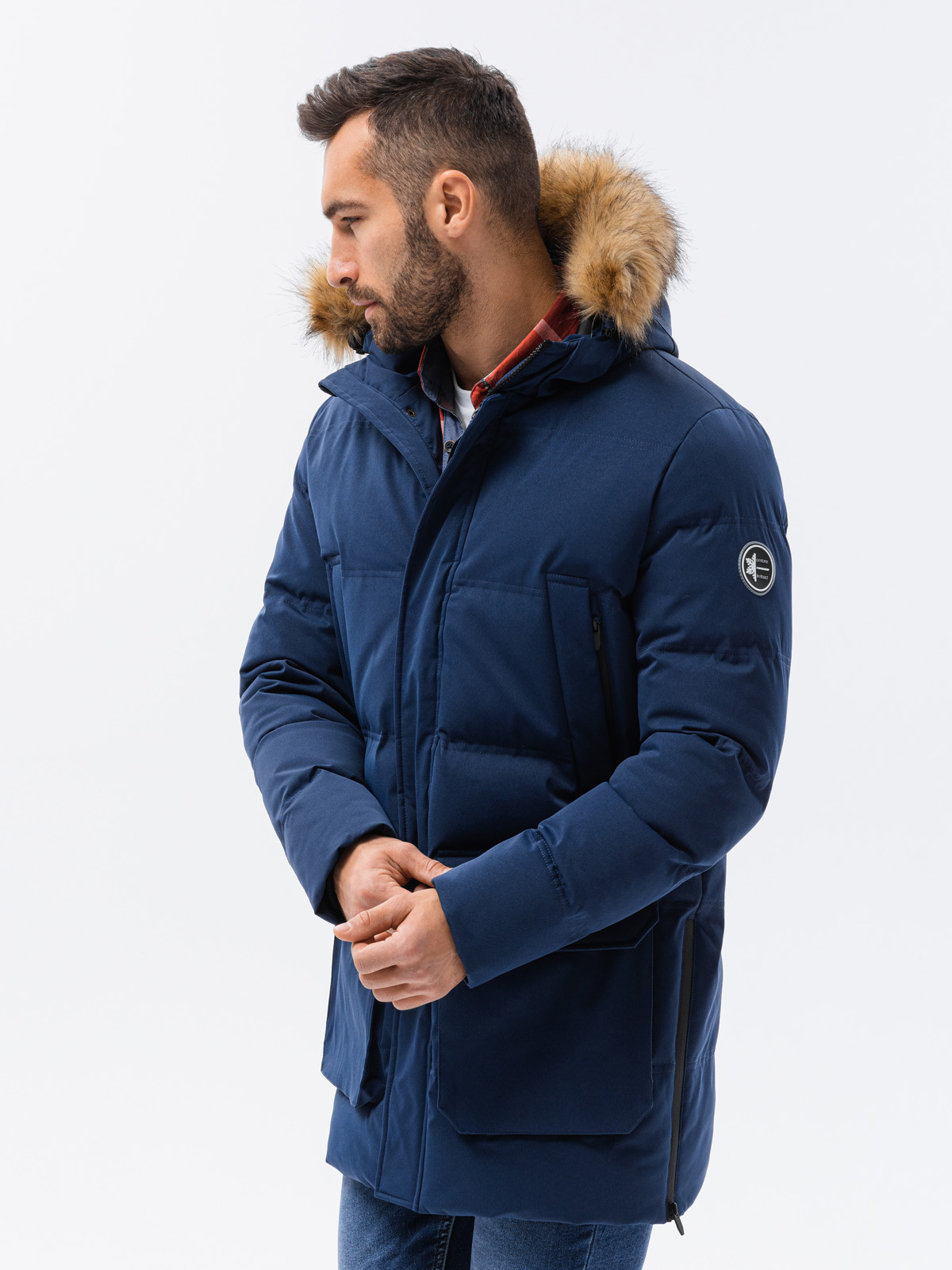 mens navy blue winter jacket