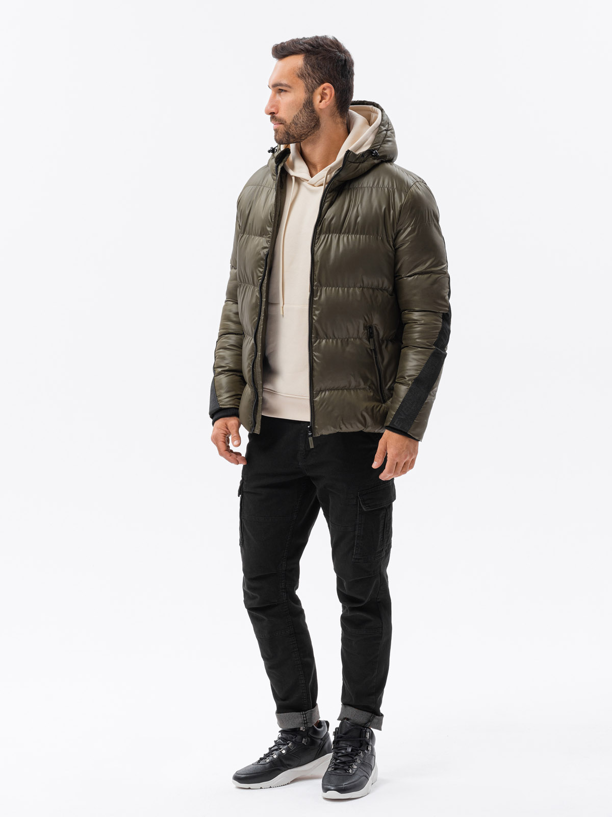 Men's winter jacket - olive C503 | Ombre.com - Men's clothing online