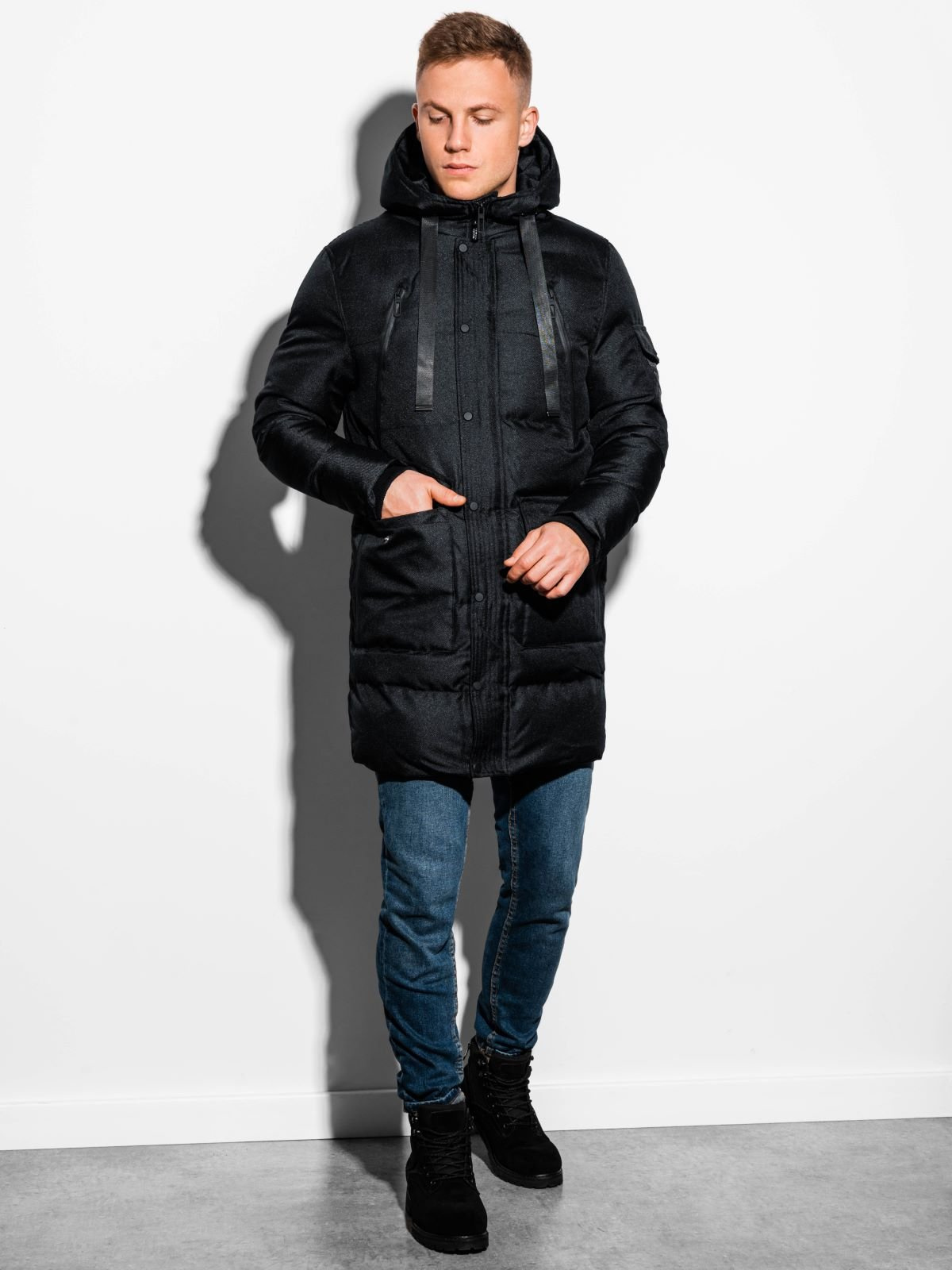 Ombre clothing men's store winter quilted jacket c409