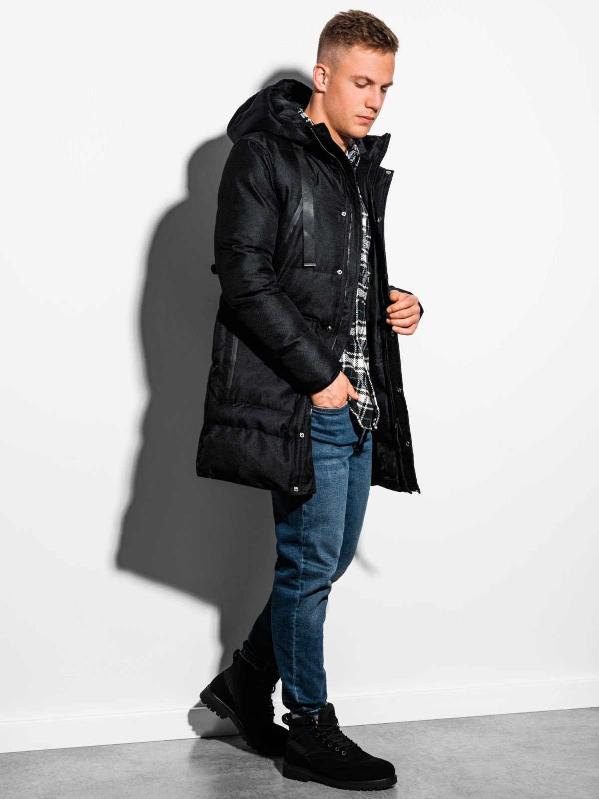 Ombre clothing men's winter quilted hot sale jacket c409