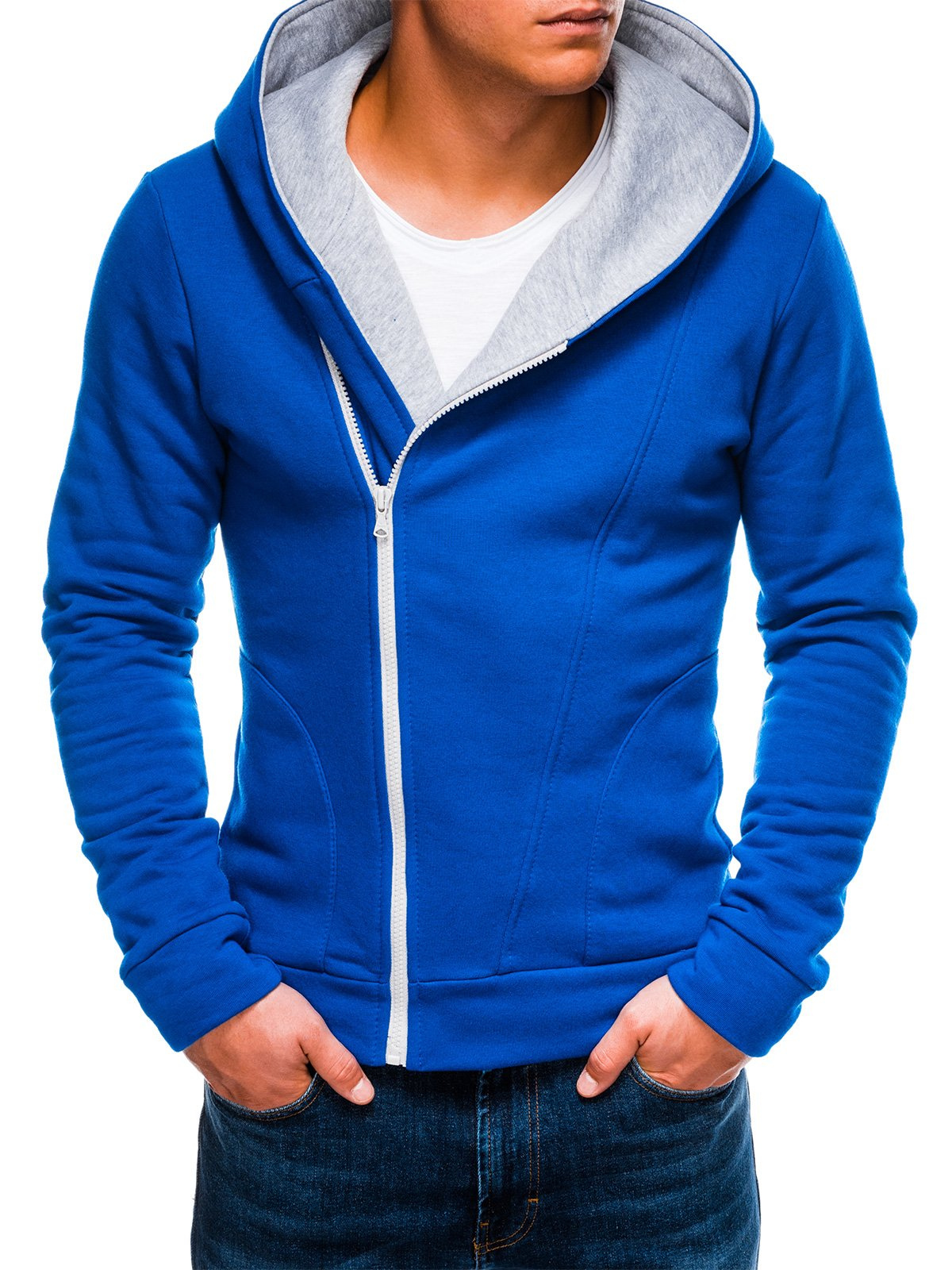 Blue zip up store hoodie mens