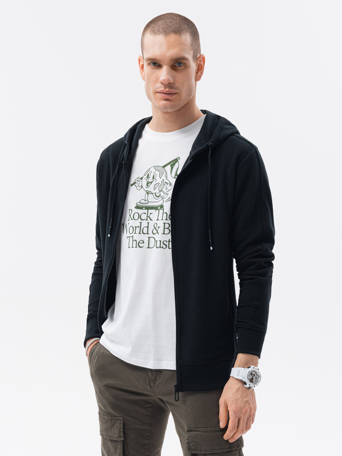 Men's zipup sweatshirt black B1157 Men's clothing online