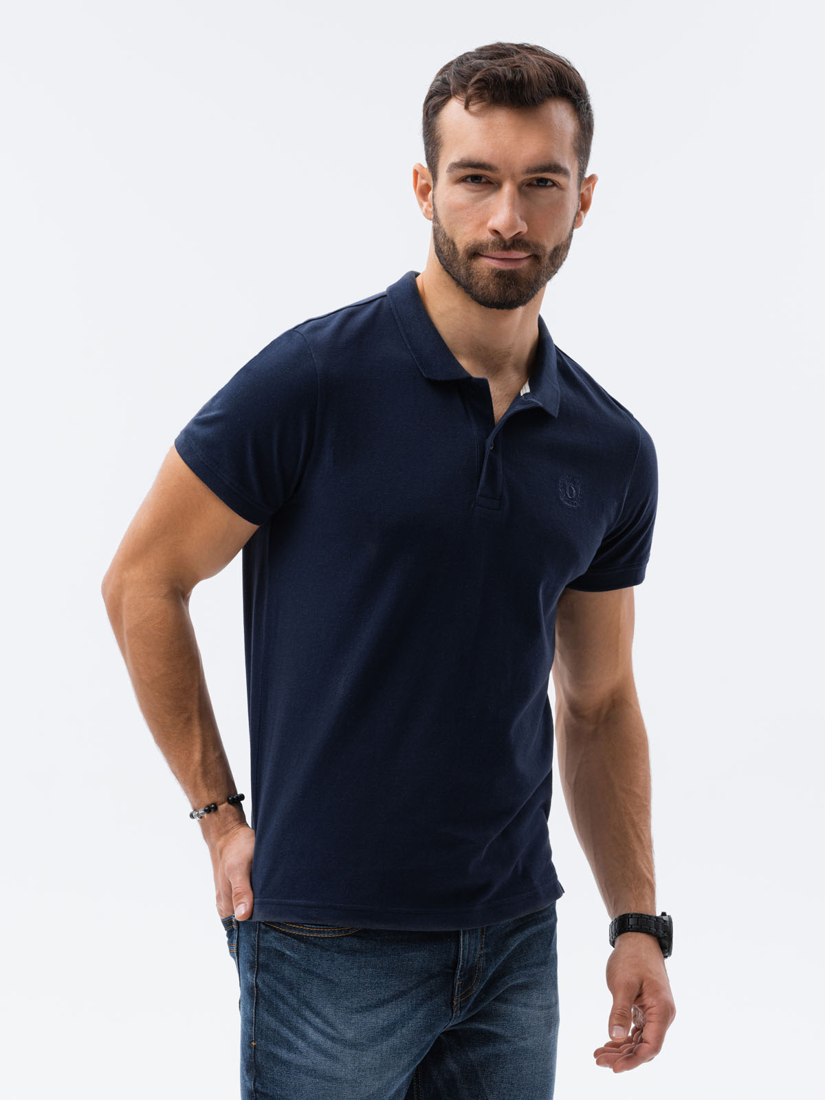 Set of men's pique knit polo shirts 3-pack - mix V12 Z28 | Ombre.com ...