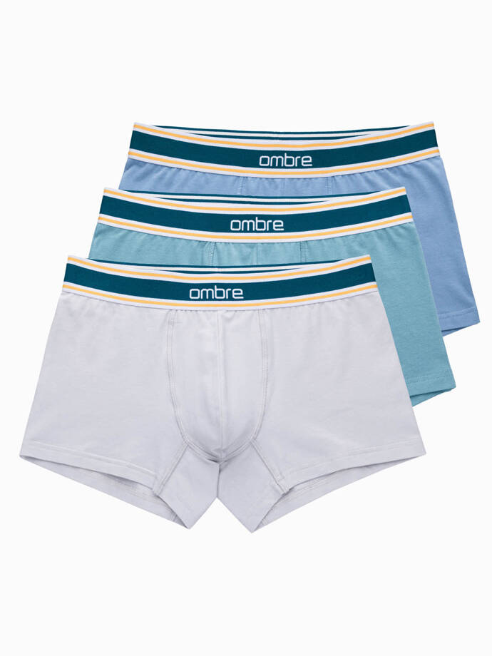 Classic fit men's boxer shorts with decorative elastic waistband - 3-pack mix OM-UNBO-0110