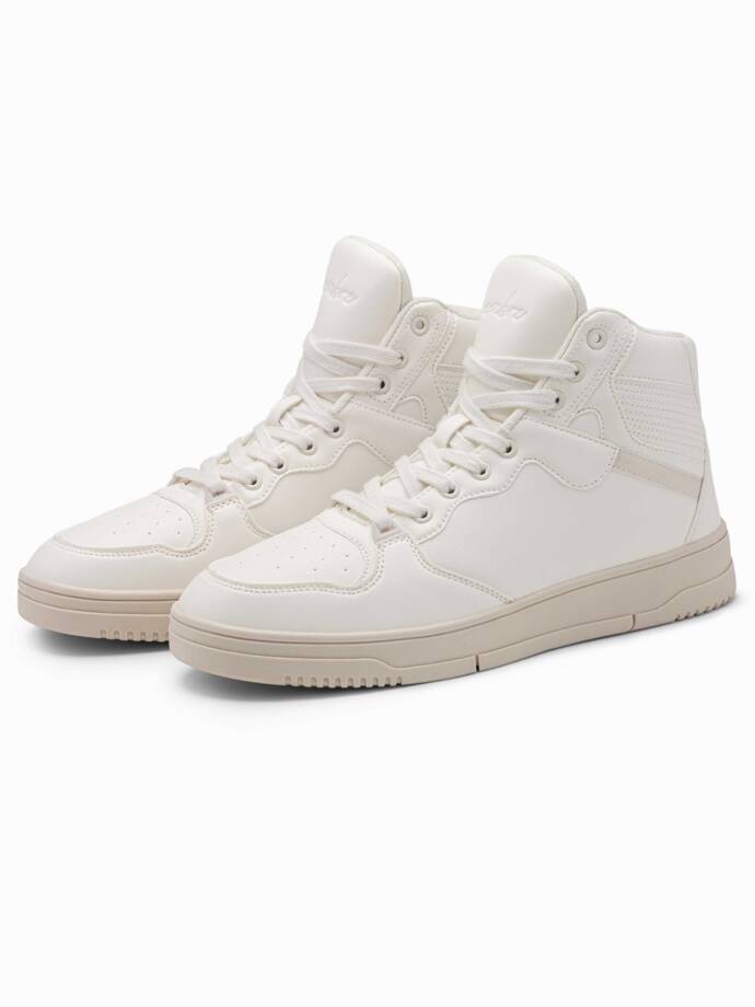 Insulated men's high top sneaker shoes - white V1 OM-FOSH-0139