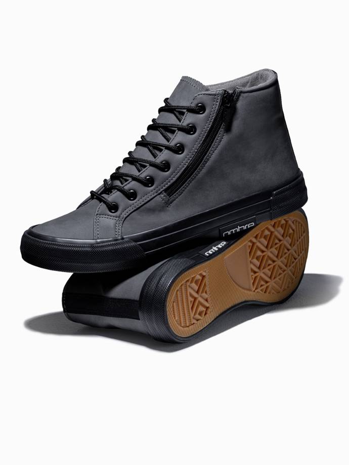Men's ankle shoes - dark grey T352