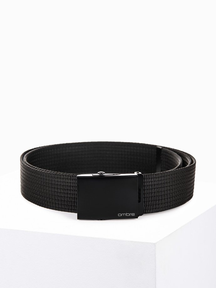 Men's belt with adjustable buckle - black A030