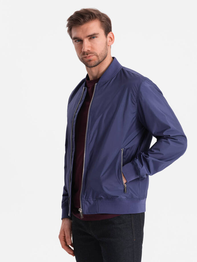 Men's classic bomber jacket - navy blue V4 C439