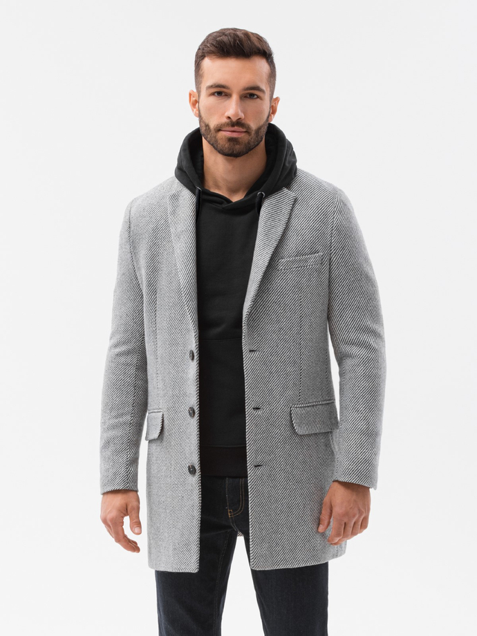 Men's coat - grey/white C431