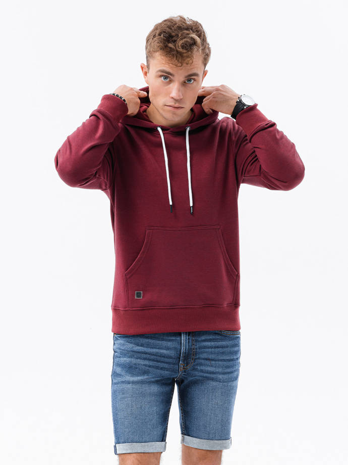 Men's hooded sweatshirt - dark red B979