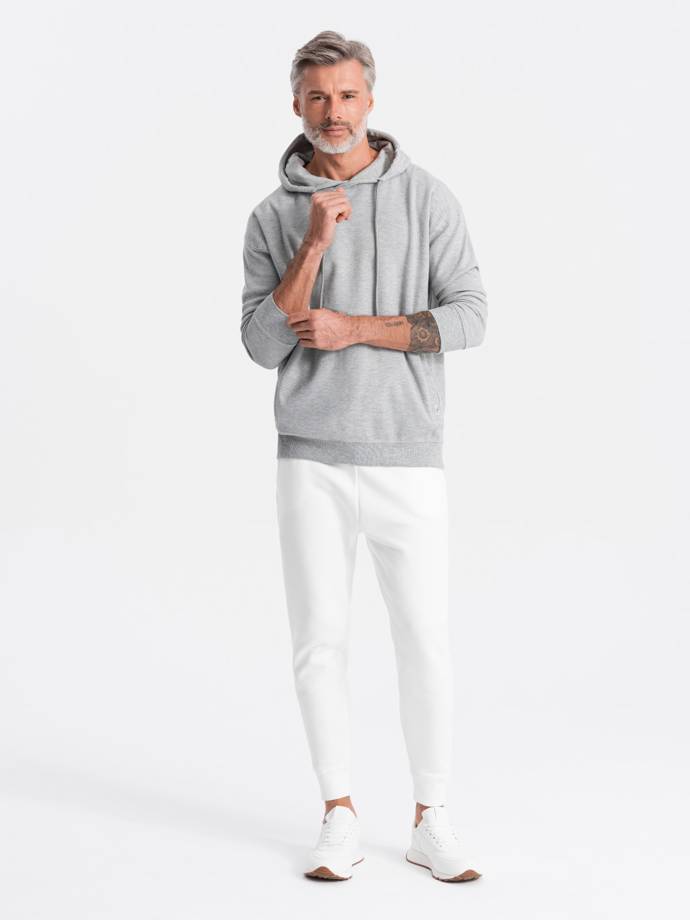 Men's hooded sweatshirt - grey melange B1313