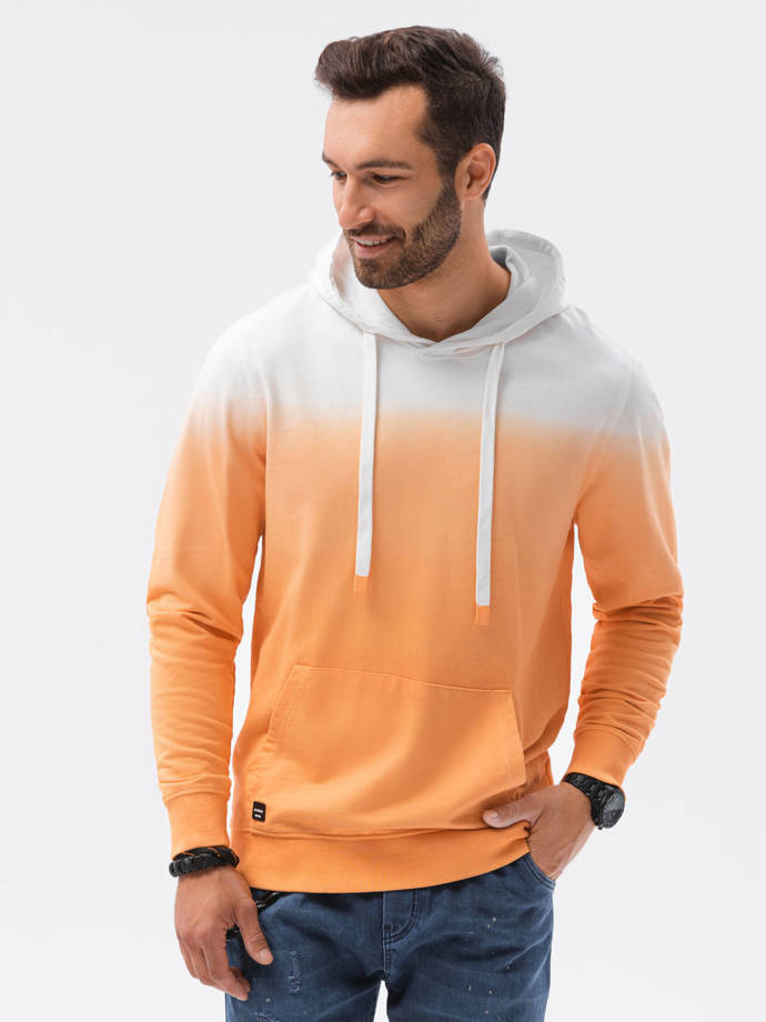 Men's hooded sweatshirt - light orange B1174