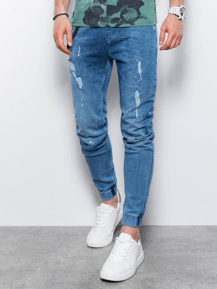 Men's jeans joggers - light blue P939