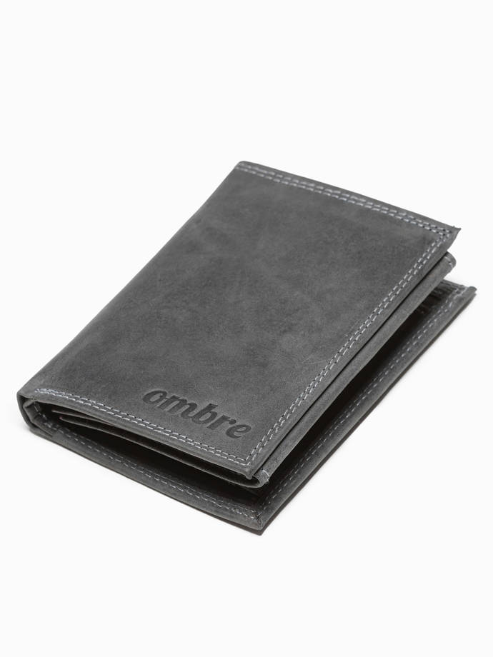 Men's leather wallet - black A417