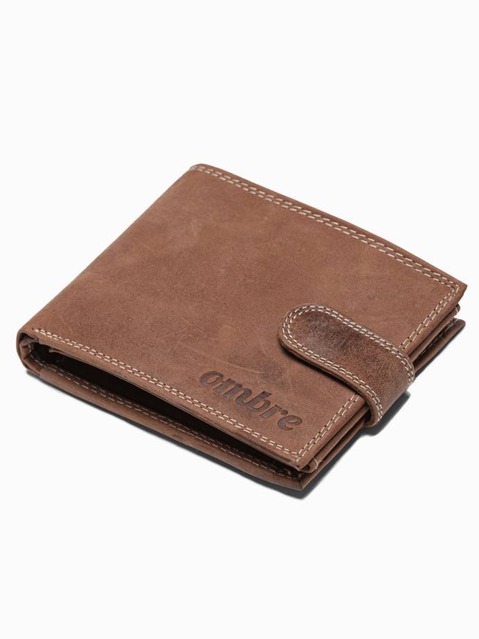 Men's leather wallet - brown A087