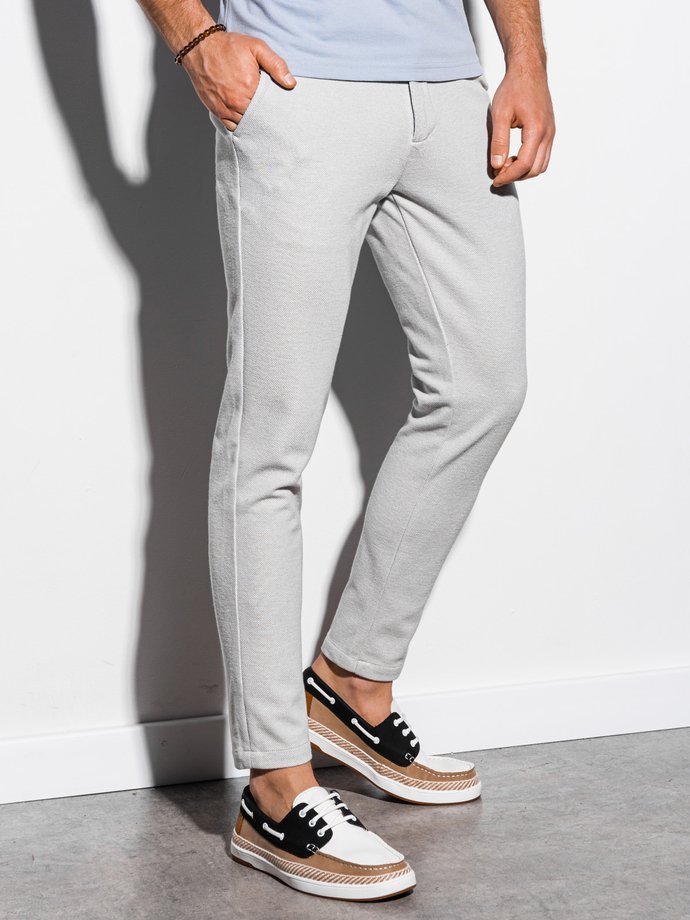 Men's pants chinos - light grey P891