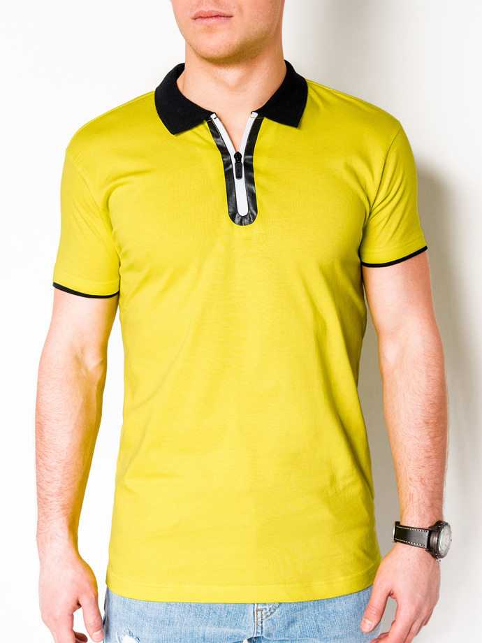 Men's plain polo shirt S664 - yellow
