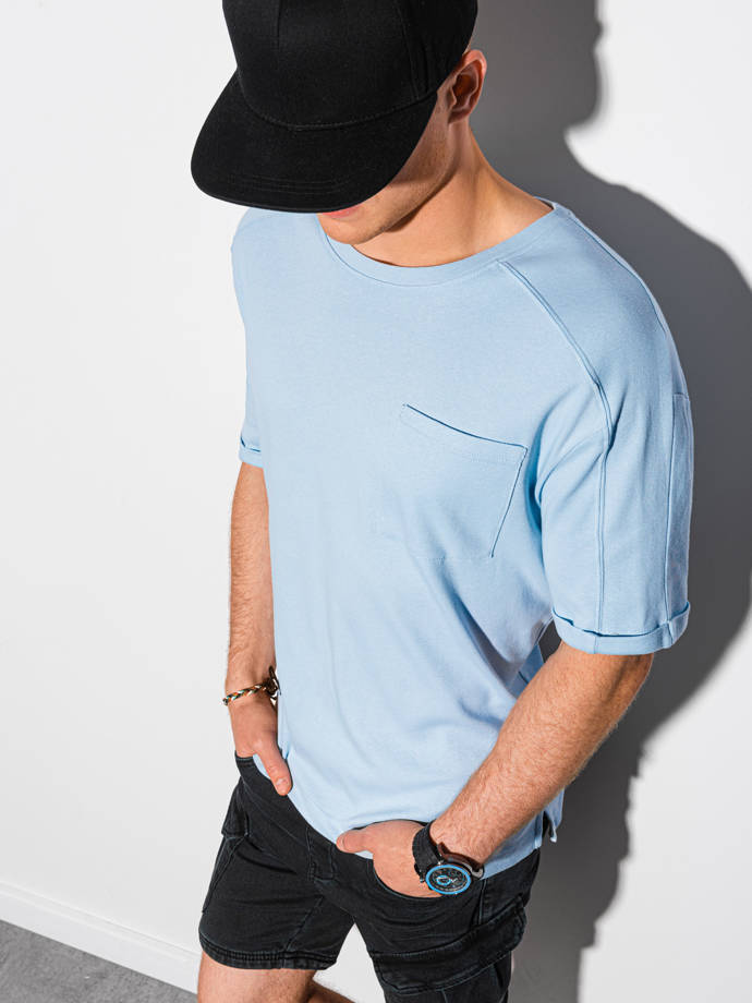 Men's plain t-shirt - light blue S1386