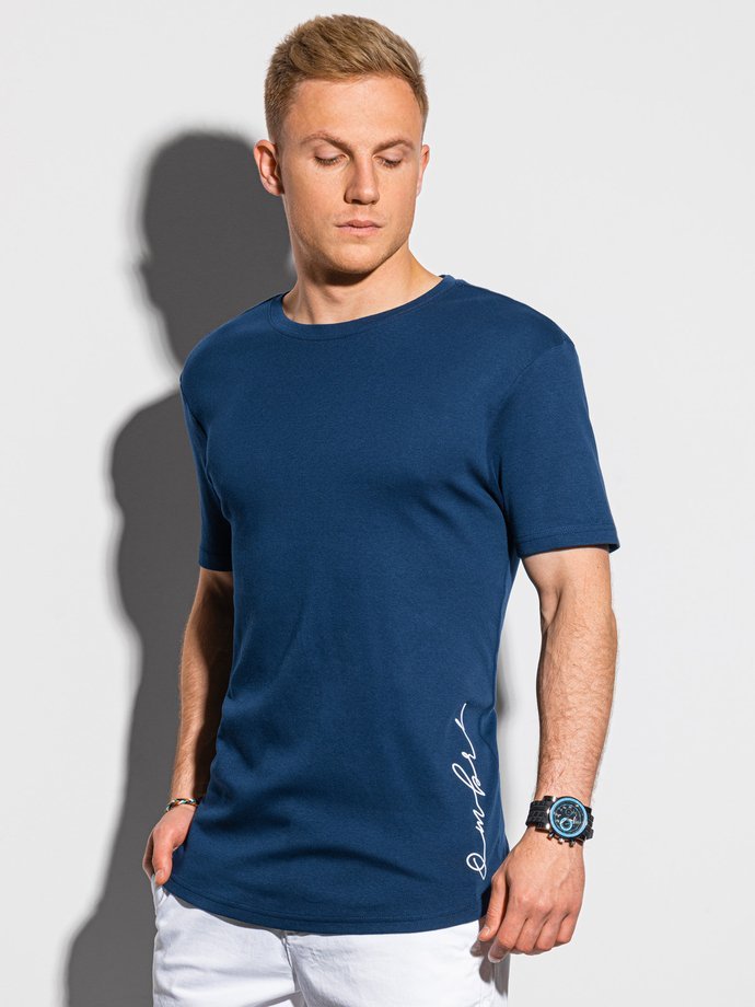 Men's printed t-shirt - navy S1387