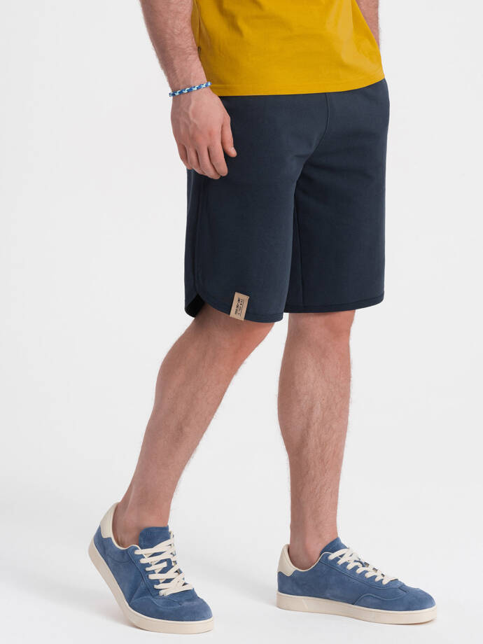 Men's rounded leg sweat shorts - navy blue V7 OM-SRSK-0105