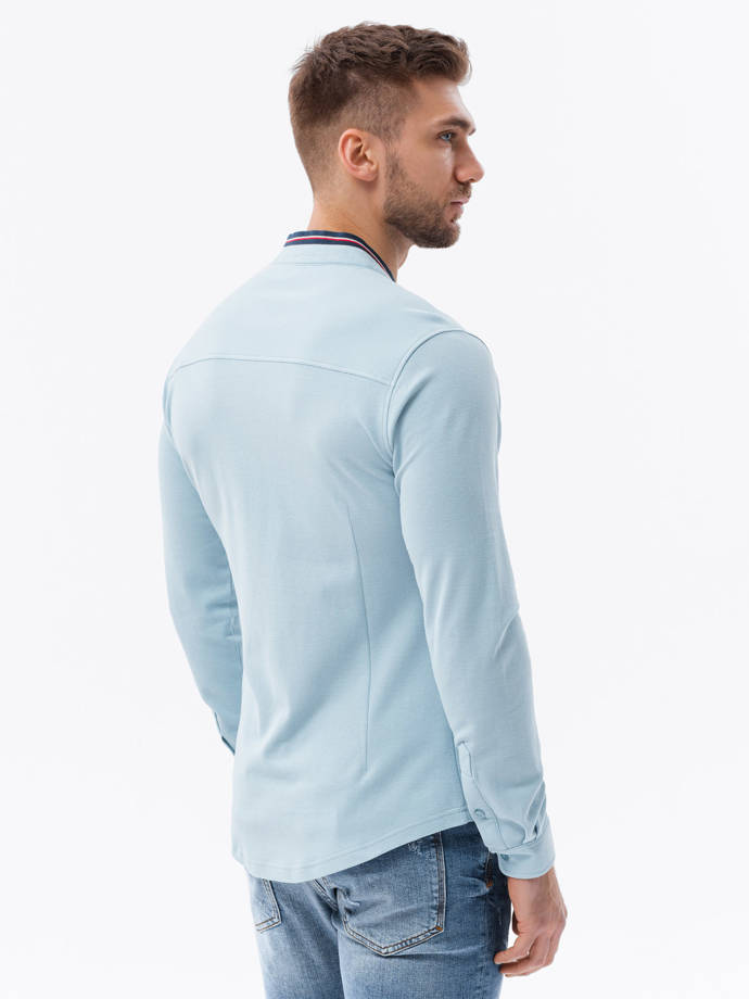 Men's shirt with long sleeves K542 - blue