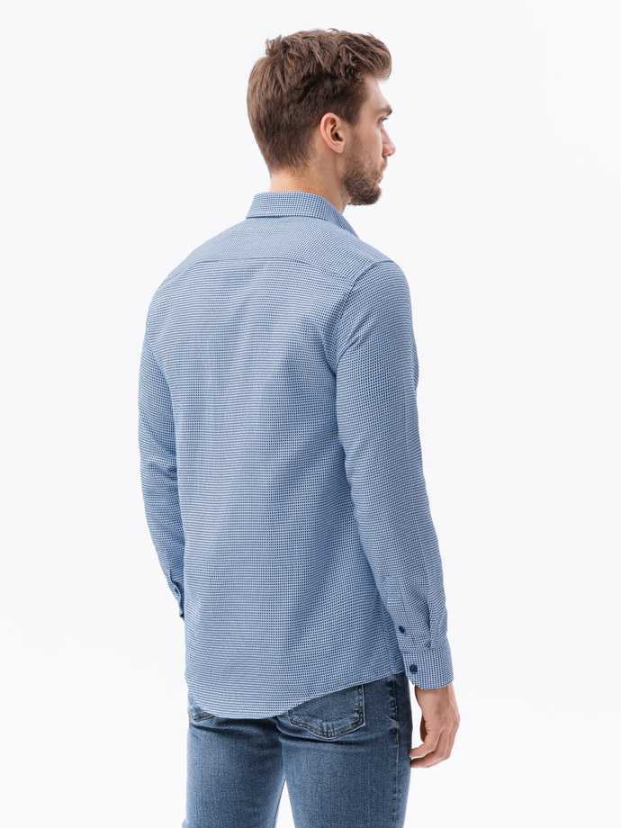 Men's shirt with long sleeves K619 - light blue