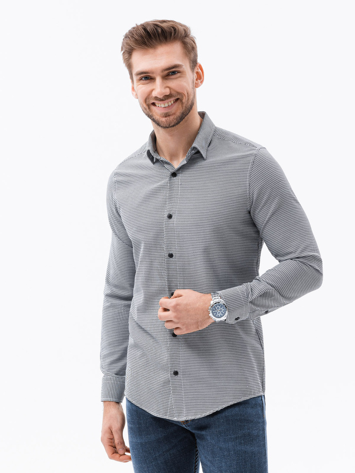 Men's shirt with long sleeves - black K623