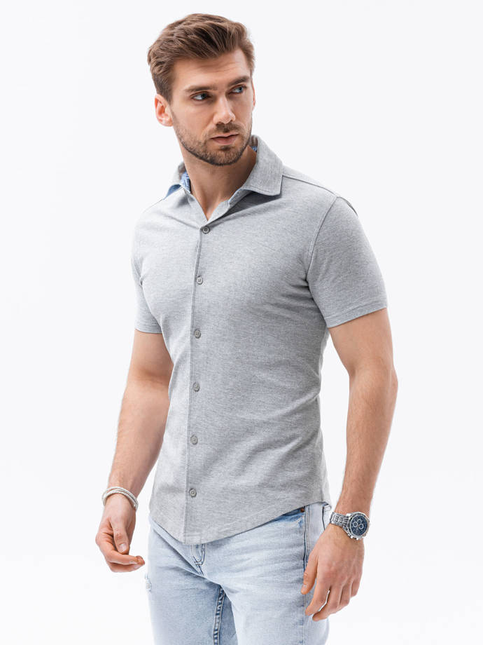 Men's shirt with short sleeves K541 - grey