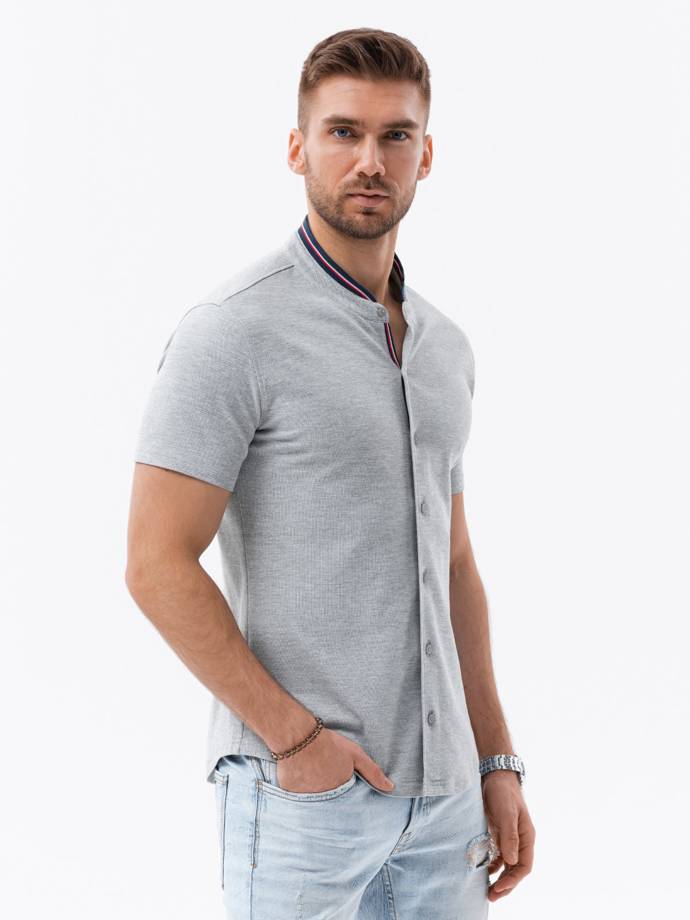 Men's shirt with short sleeves K543 - grey