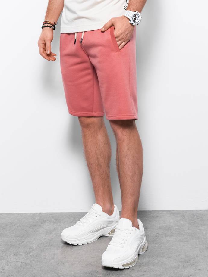 Men's short shorts with pockets - pink V19 OM-SRBS-0109