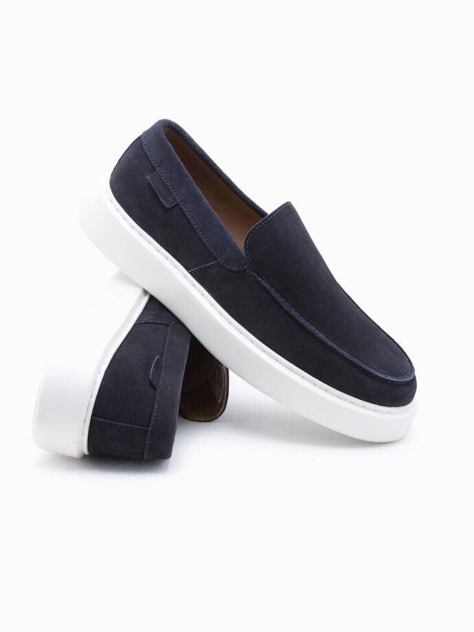 Men's slip-on half shoes on thick sole - navy blue V4 OM-FOCS-0152