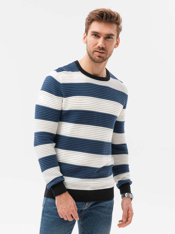 Men's sweater E189 - dark blue