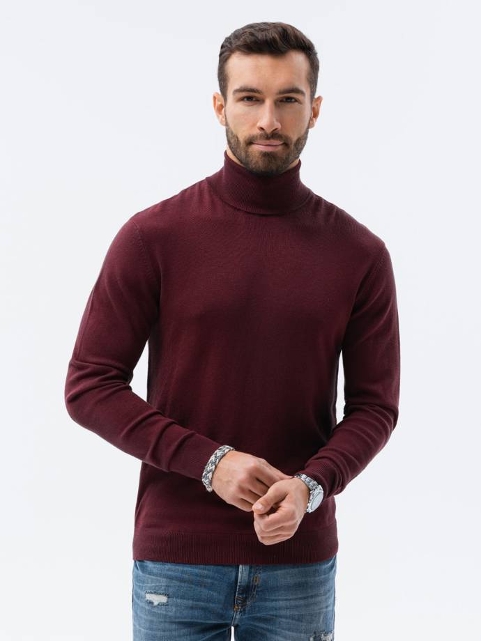 Men's sweater - dark red E179