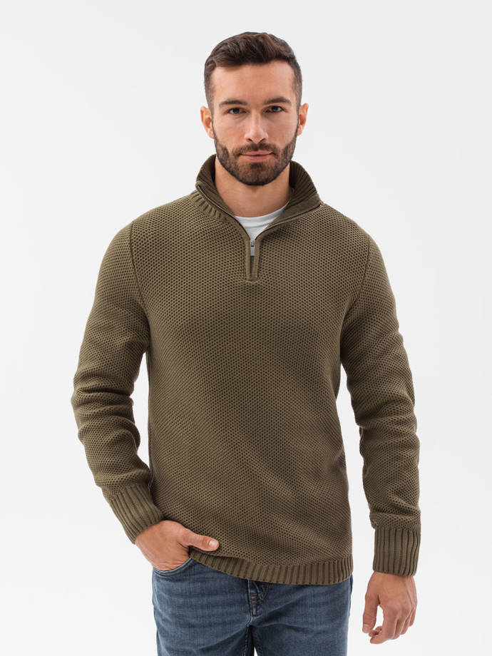 Men's sweater - olive E194