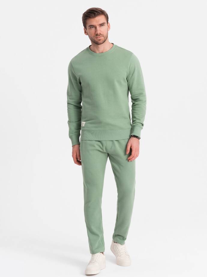 Men's tracksuit set pants + sweatshirt - green V3 Z78