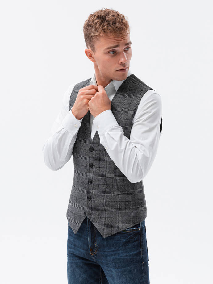 Men's vest - dark grey V56