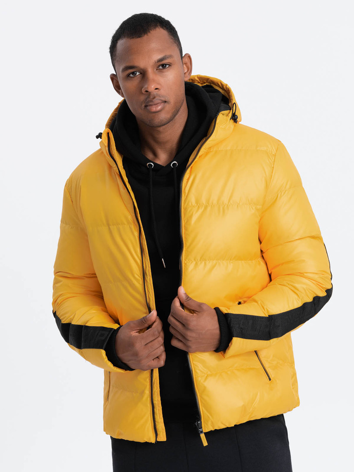 men's yellow winter jacket
