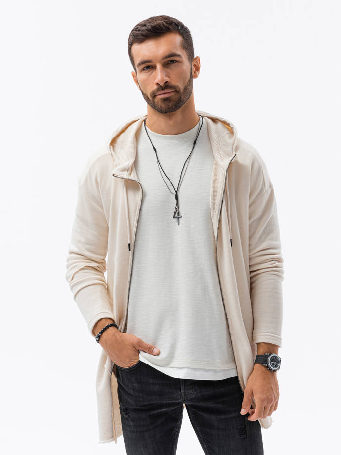 Men's zip-up sweatshirt - white B1189