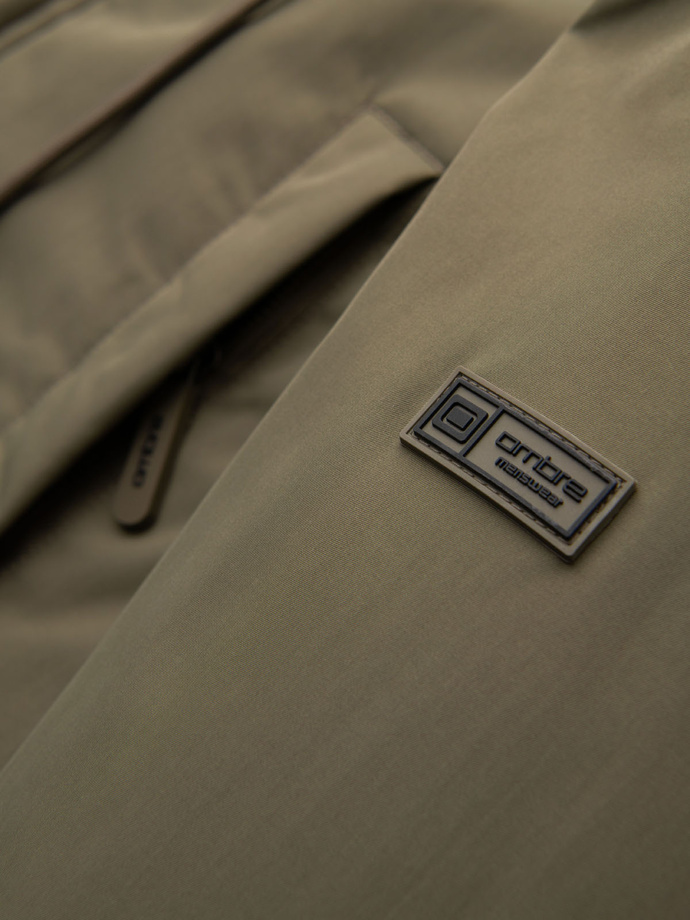 Jachetă parka lungă clasică pentru bărbați - olive V3 OM-JAPJ-0313