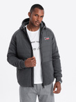 Men's mid-season jacket - dark grey C601