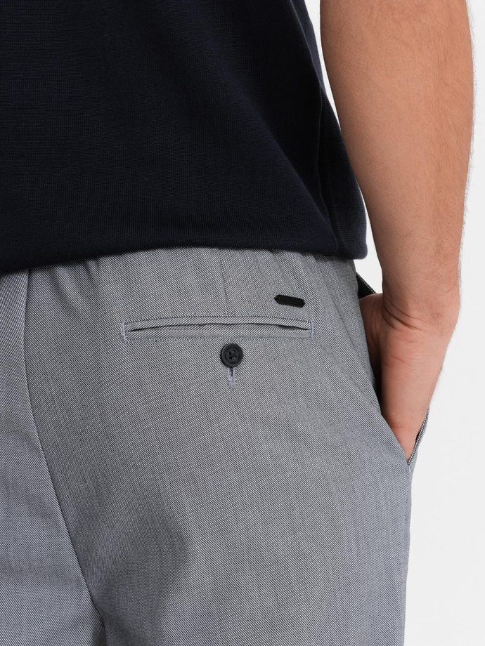 Pantaloni chino REGULAR FIT pentru bărbați cu talie elastică - gri V2 OM-PACP-0157