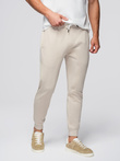 Men's jogger sweatpants - light beige V1 OM-PABS-0173