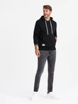 Pánske džínsové nohavice na mieru SLIM FIT s elastanom - graphite V3 OM-PADP-0214