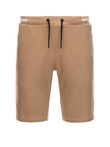 Men's knitted shorts with decorative elastic waistband - light brown V4 OM-SRCS-0110
