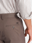 Vyriškos uniforminės chino kelnės REGULAR FIT - rudos V1 OM-PACP-0183